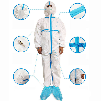 I vestiti protettivi ISO13485 impermeabilizzano l'anti tuta statica delle tute con il polsino tricottato